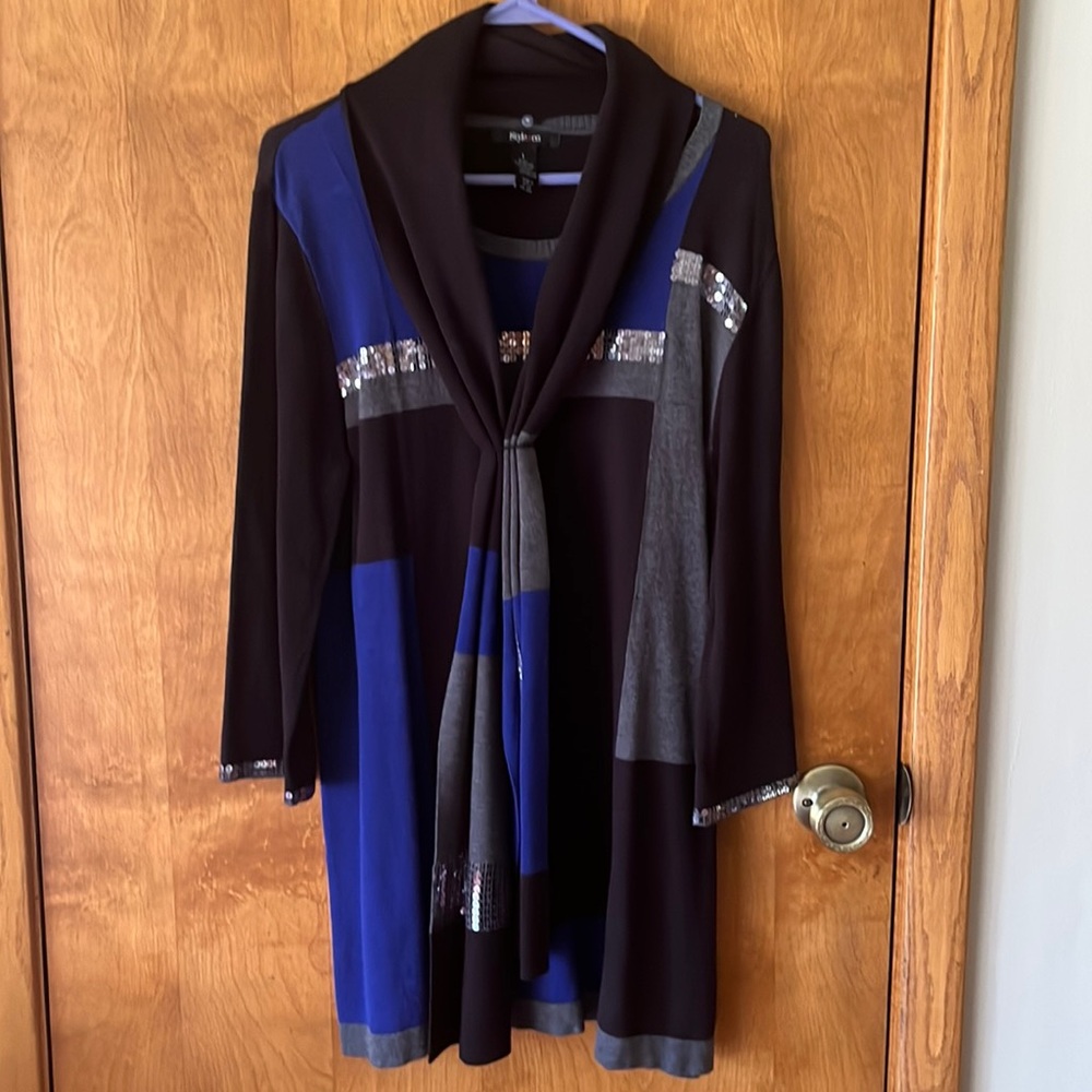 Style & Co long length sweater with sequent accents, & matching scarf